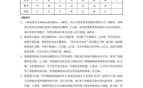 重庆市巴蜀中学2024届高考适应性月考卷（三）生物参考答案(1)_2023年10月_0210月合集_2024届重庆巴蜀中学高三适应性月考（三）_重庆巴蜀中学2024届高考适应性月考卷（三）生物
