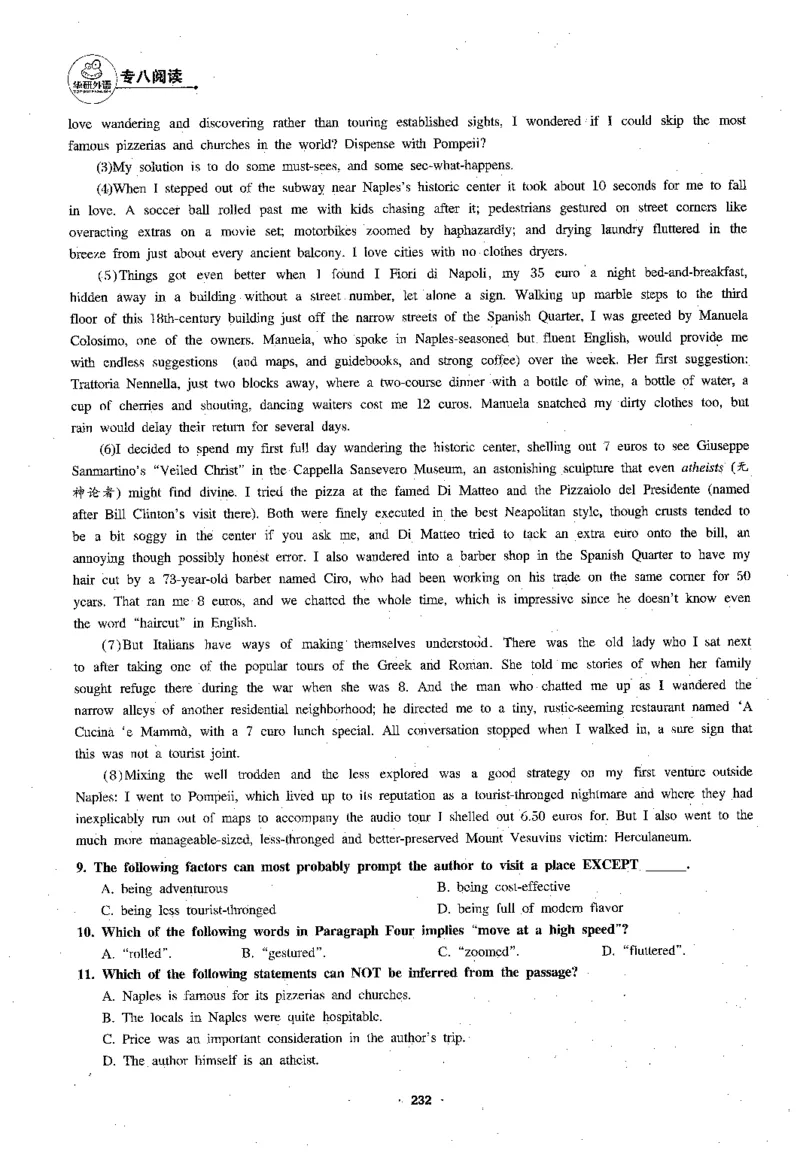 专八阅读180篇新版_2025专四专八真题及备考资料_2009-2024专八真题+备考资料_专八资料电子书_24专八阅读专题资料_2024专八阅读180篇新版（华研）