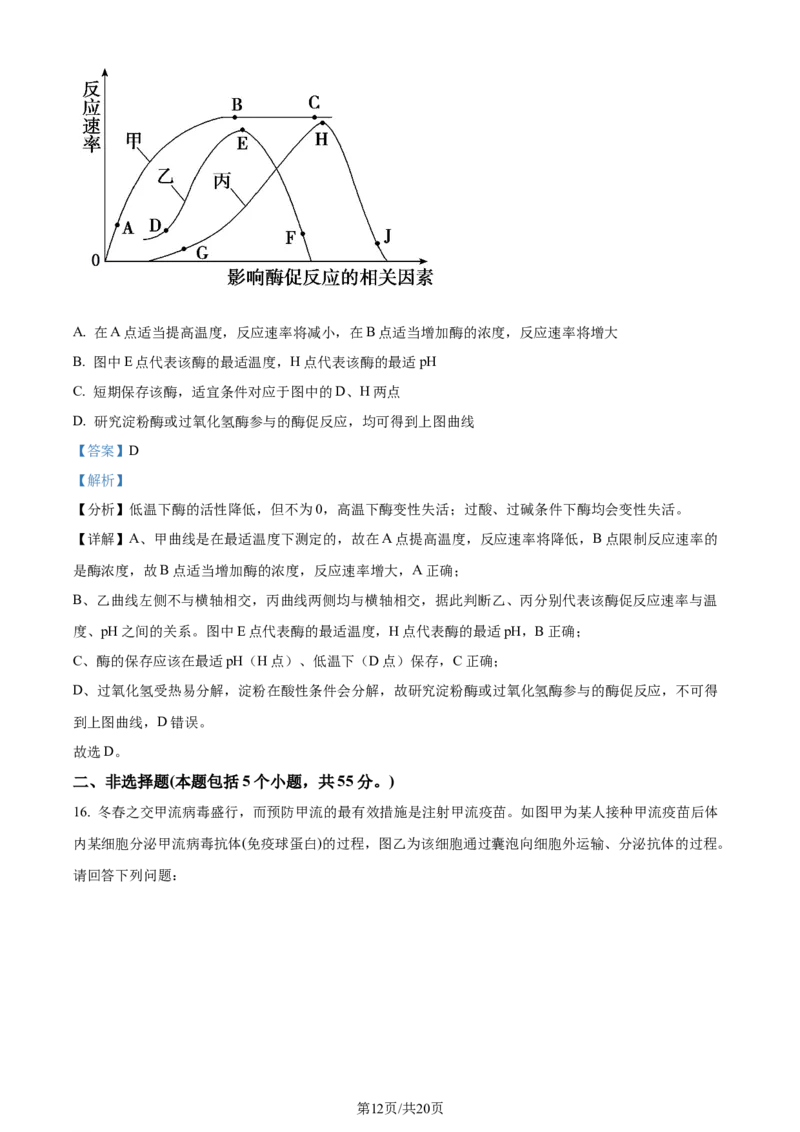 精品解析：重庆市西北狼教育联盟2023-2024学年高三上学期开学考试生物试题（解析版）_2023年9月_01每日更新_14号_2024届重庆市西北狼教育联盟高三上学期开学考试