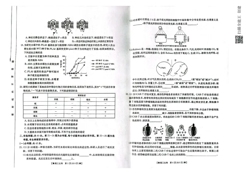 陕西省汉中市2023-2024学年高三上学期第一次联考生物(1)_2023年8月_028月合集_2024届陕西省汉中市高三上学期第一次联考