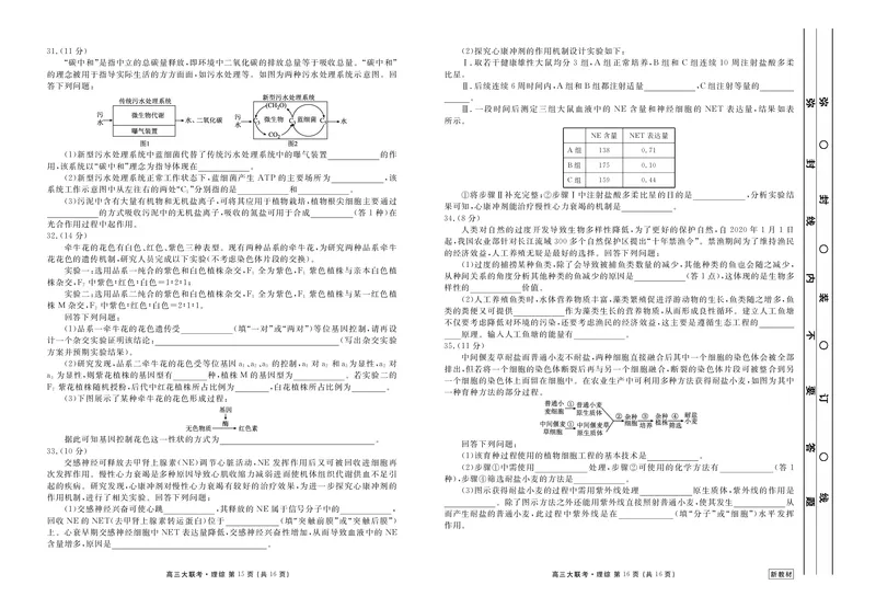 2023届高三3月大联考理综正文_2024年2月_01每日更新_13号_2023届衡水金卷3月全国大联考（新教材老高考）全科_2023届衡水金卷3月全国大联考3.15-16日（新教材老高考）理综