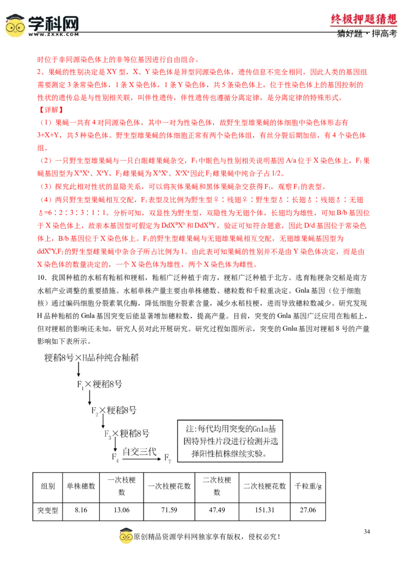 生物-2024年高考终极押题猜想（解析版）_2024高考押题卷_62024学科网全系列_212024年高考终极押题猜想_生物-2024年高考终极押题猜想