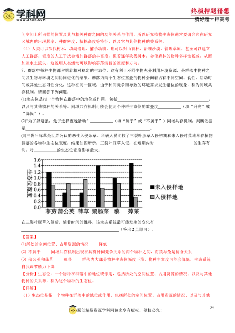 生物-2024年高考终极押题猜想（解析版）_2024高考押题卷_62024学科网全系列_212024年高考终极押题猜想_生物-2024年高考终极押题猜想