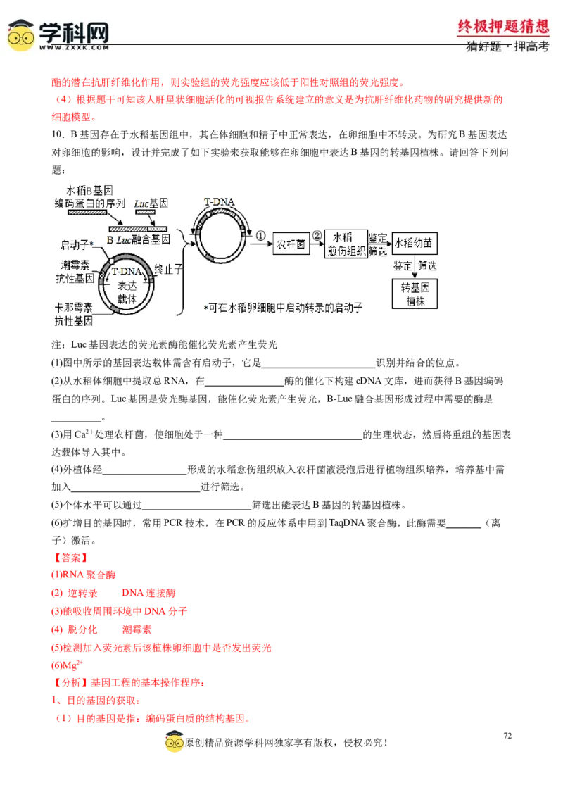 生物-2024年高考终极押题猜想（解析版）_2024高考押题卷_62024学科网全系列_212024年高考终极押题猜想_生物-2024年高考终极押题猜想