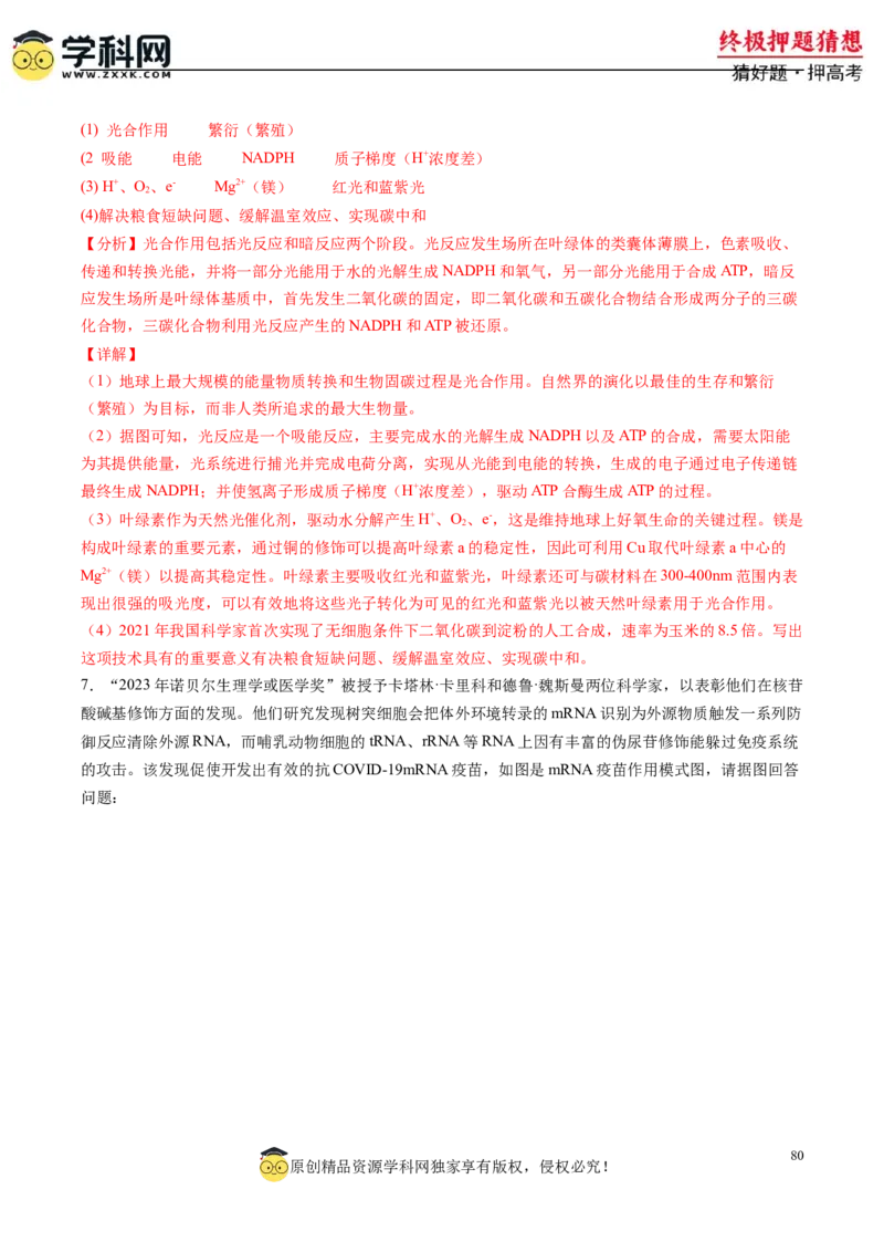 生物-2024年高考终极押题猜想（解析版）_2024高考押题卷_62024学科网全系列_212024年高考终极押题猜想_生物-2024年高考终极押题猜想