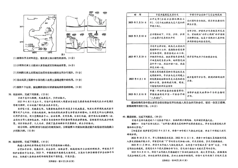 昆明市第一中学2024届高中新课标高三第一次摸底考试文综(1)_2023年8月_028月合集_2024届云南省昆明市第一中学高三上学期第一次（开学）摸底考试