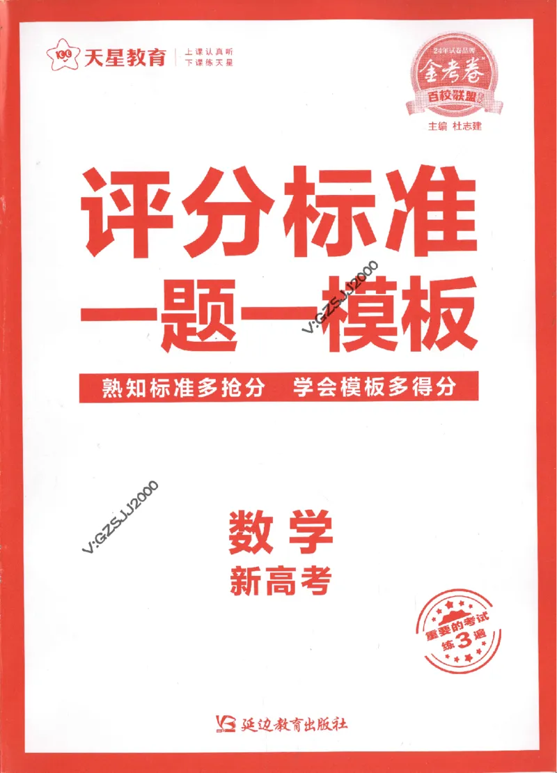 评分标准一题一模板数学-_2024高考押题卷_12024天星全系列_tx抢分密卷_tx抢分密卷（新高考）
