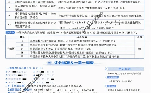 评分标准一题一模板数学-_2024高考押题卷_12024天星全系列_tx抢分密卷_tx抢分密卷（新高考）