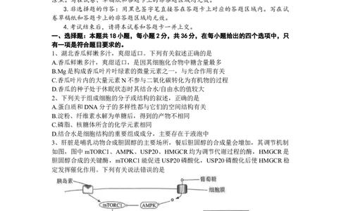 生物试题_2023年8月_01每日更新_18号_2024届湖北省腾云联盟高三上学期8月联考_湖北省腾云联盟2023-2024学年高三上学期8月联考生物试题Word版含答案