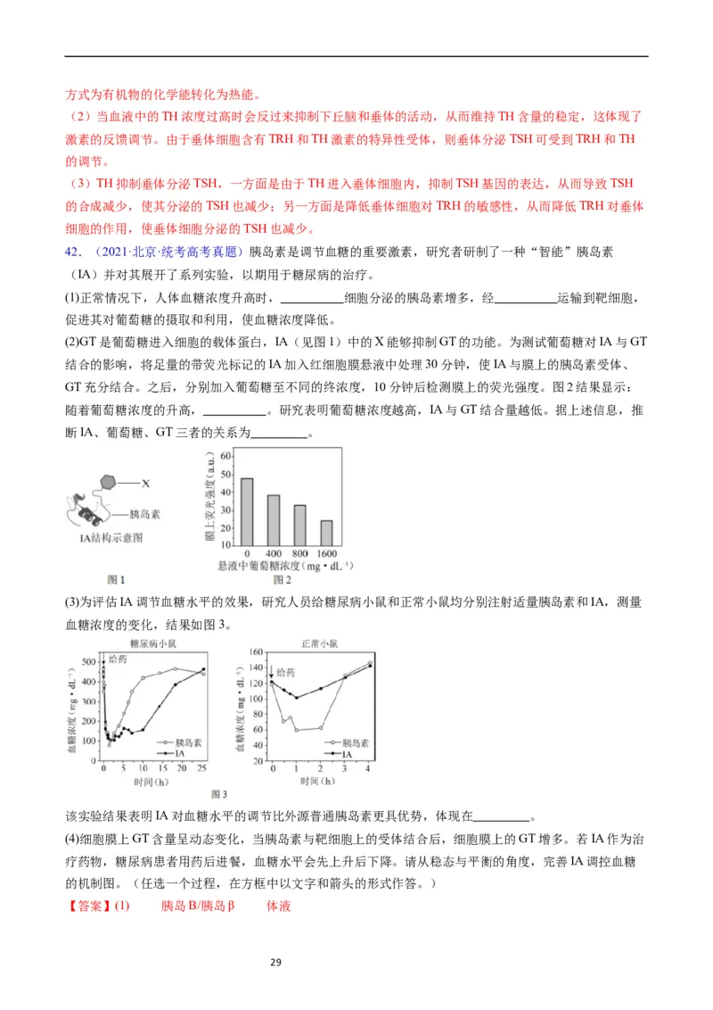 专题15体液调节-五年（2019-2023）高考生物真题分项汇编（全国通用）（解析版）_赠送：2008-2024全套高考真题_高考生物真题_送高考生物五年真题(2019-2023)分项汇编（全国通用）