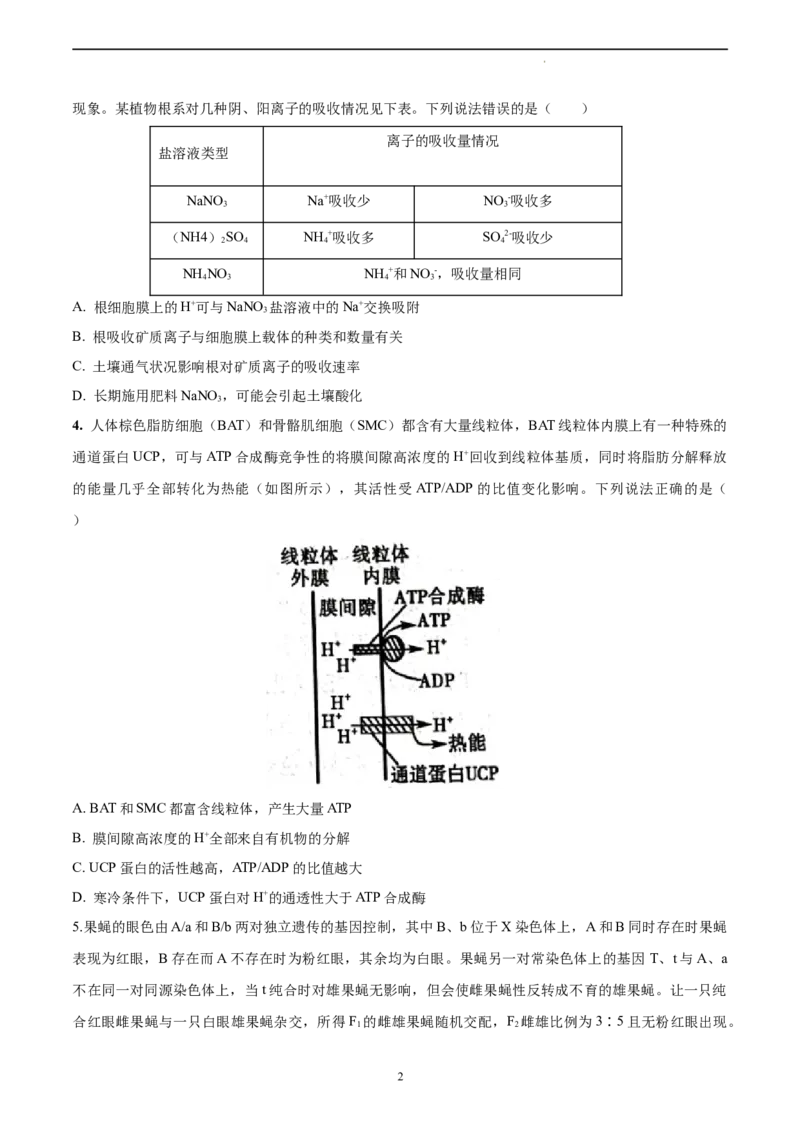 生物（山东卷）（A4考试版）_2023高考押题卷_学易金卷-2023学科网押题卷（各科各版本）_2023学科网押题卷-学易金卷-生物_生物（山东卷）-学易金卷：2023年高考考前押题密卷