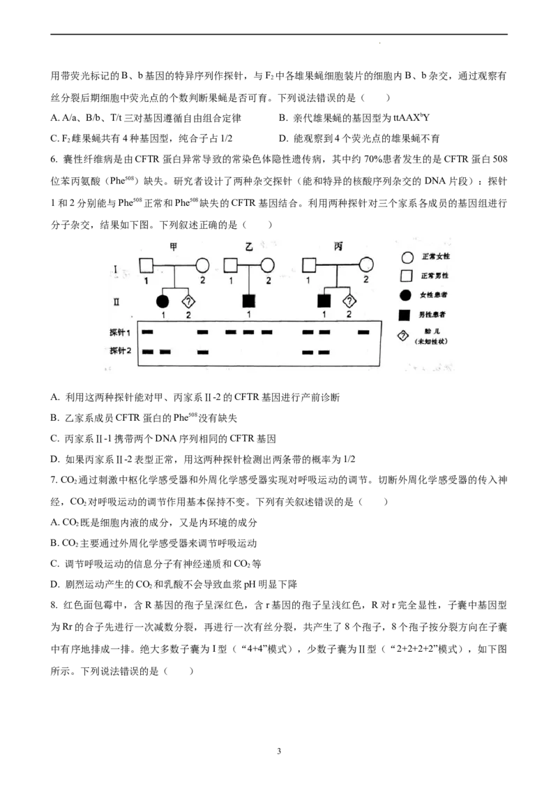 生物（山东卷）（A4考试版）_2023高考押题卷_学易金卷-2023学科网押题卷（各科各版本）_2023学科网押题卷-学易金卷-生物_生物（山东卷）-学易金卷：2023年高考考前押题密卷