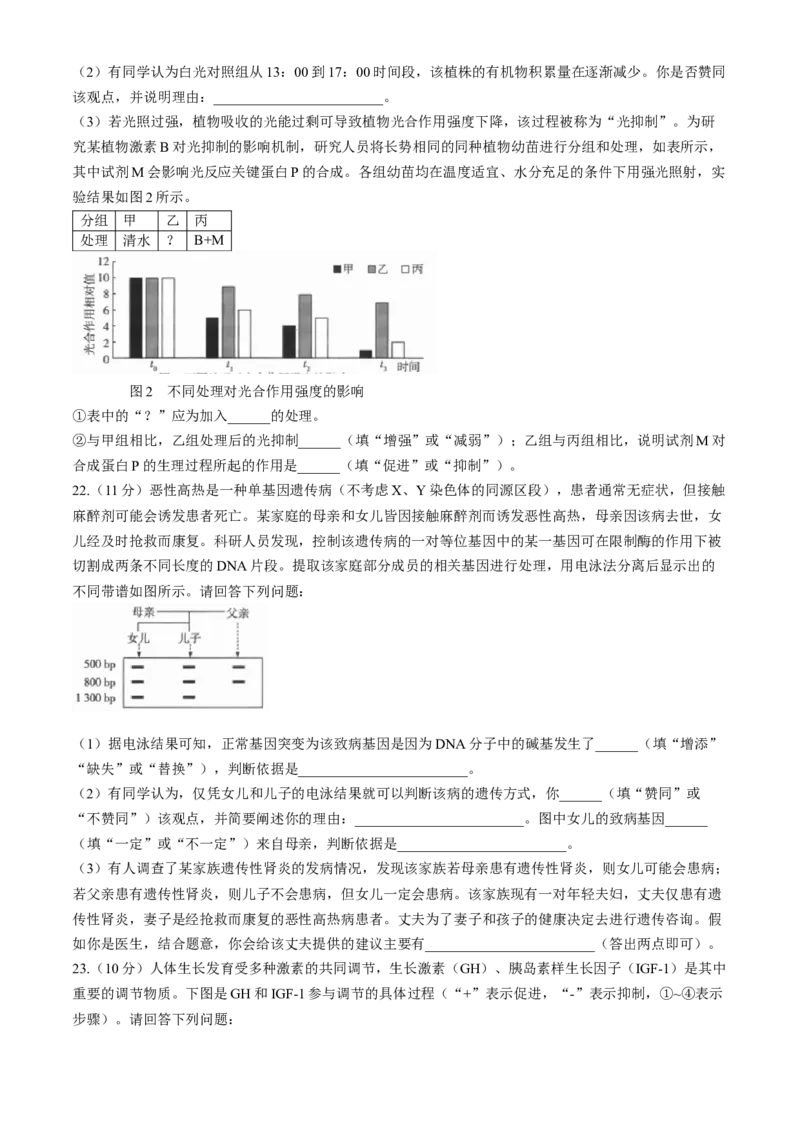 2024届山东天一大&middot;齐鲁名校联盟高三5月考前质量检测生物+答案_2024年5月_01按日期_28号_2024届山东天一大&middot;齐鲁名校联盟高三5月考前质量检测