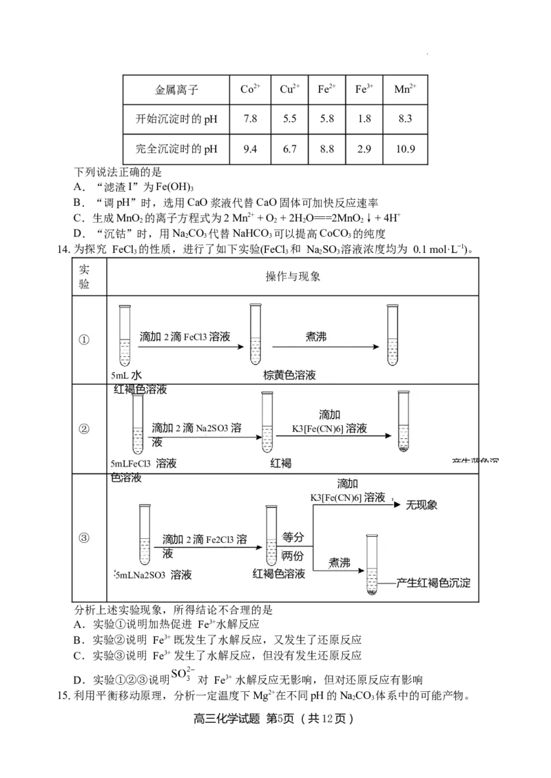（教研室提供）山东省泰安肥城市2023-2024学年高三9月阶段测试化学试题_2023年9月_01每日更新_19号_2024届山东省泰安肥城市高三上学期9月阶段测试