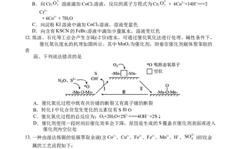 （教研室提供）山东省泰安肥城市2023-2024学年高三9月阶段测试化学试题_2023年9月_01每日更新_19号_2024届山东省泰安肥城市高三上学期9月阶段测试