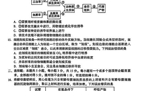 2024届山东潍坊5月高考模拟考试(潍坊三模)生物（含答案）_2024年5月_01按日期_28号_2024届山东潍坊5月高考模拟考试(潍坊三模)