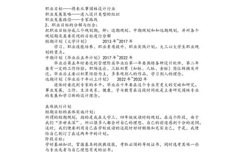 园林大学生职业生涯规划书模板_E6-职业规划_67园林园艺专业