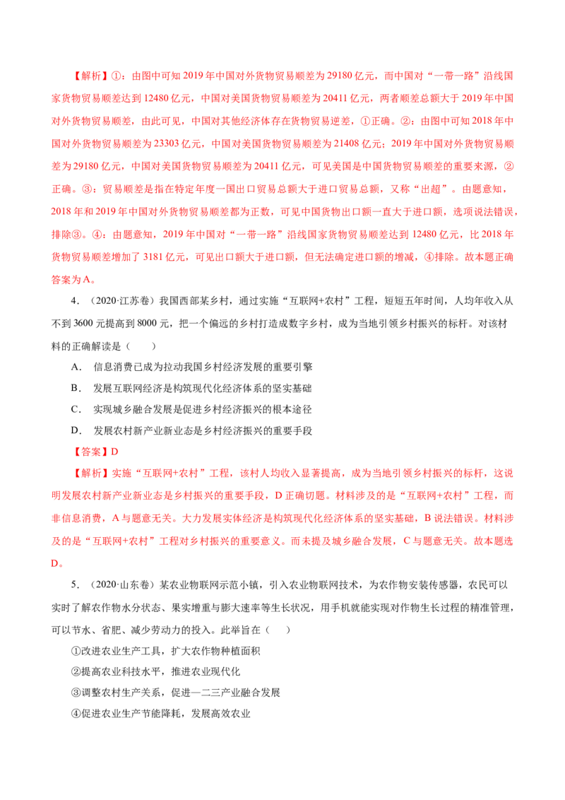 专题04发展社会主义市场经济-五年（2019-2023）高考政治真题分项汇编（解析版）_赠送：2008-2024全套高考真题_高考政治真题_送高考政治五年真题(2019-2023)分项汇编（全国通用）