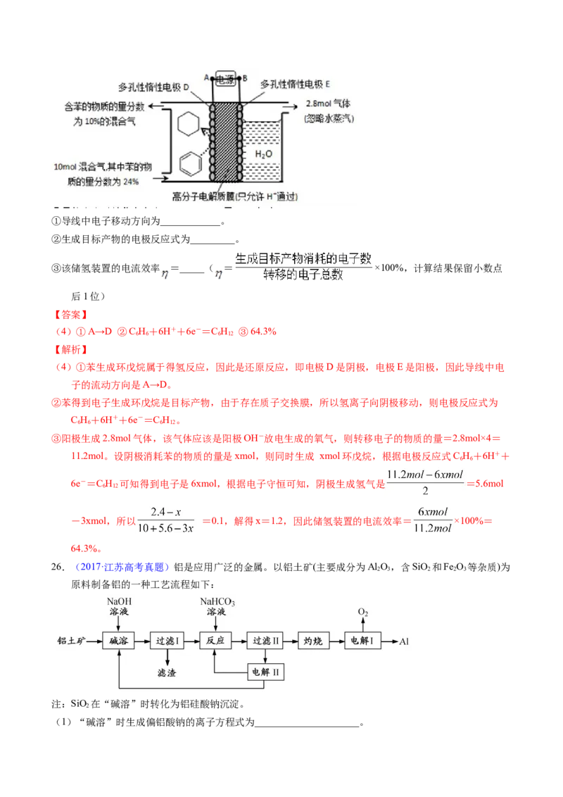 专题46电解原理（解析卷）_近10年高考真题汇编（必刷）_十年（2014-2024）高考化学真题分项汇编（全国通用）_十年（2014-2023）高考化学真题分项汇编（全国通用）