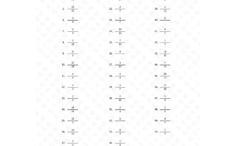 分数减法第21-40篇（初级）答案_编码0121-6年级数学口算计算_口算题（适合5年级）_分数-减法（200篇）_（分数）减法初级（100篇）