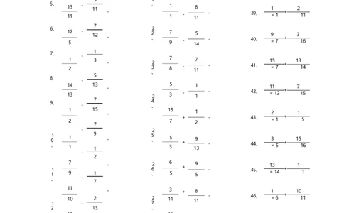 分数加减混合第21~40篇（高级）_编码0121-6年级数学口算计算_口算题（适合5年级）_分数-加减混合（280篇）_（分数）加减混合高级1~（100篇）