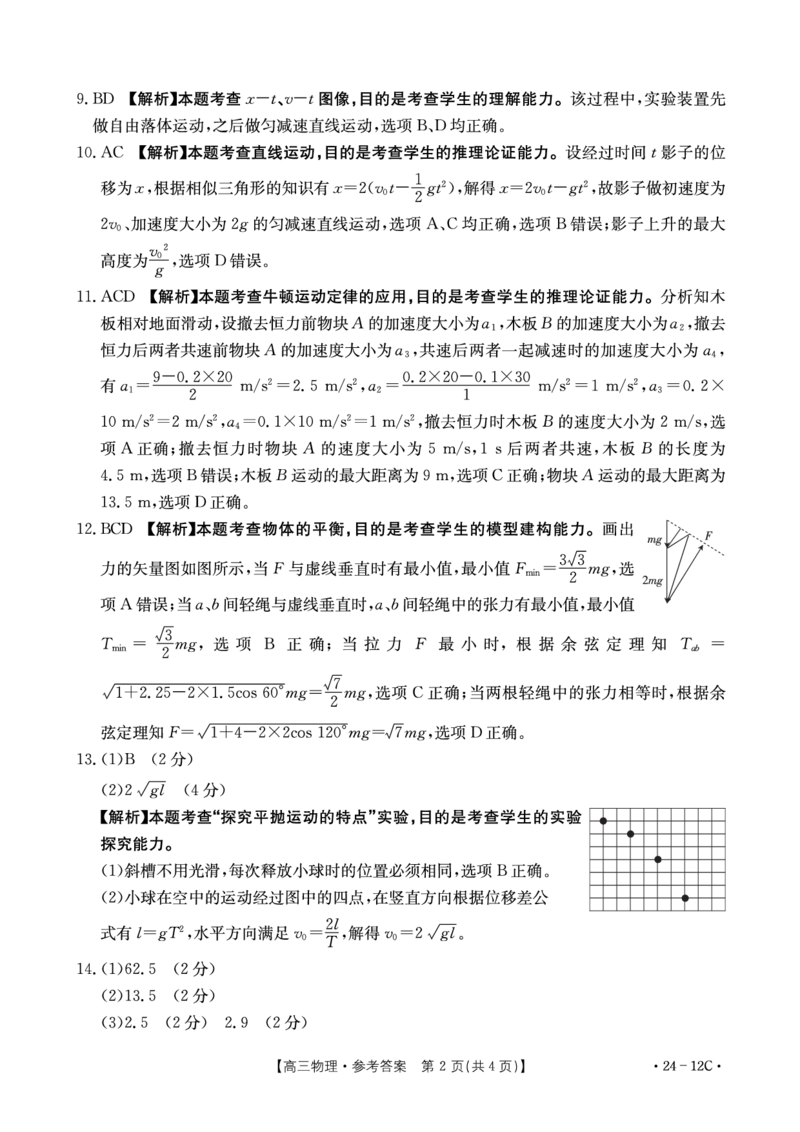 物理答案(1)_2023年10月_0210月合集_2024届山东省金太阳高三上学期十月联考（金太阳24-12C）_2024届山东省部分学校高三上学期十月联考物理