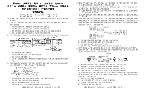 2023届高三十一校第二次联考生物学_2024年2月_01每日更新_16号_2023届高三湖北十一校第二次联考全科_2023届高三湖北十一校第二次联考生物