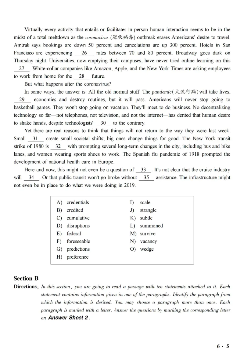 六级真题合并版2017-2020年_英语四六级整合_英语四六级真题版本二此版为主此文件夹会持续更新_六级真题_1.六级真题+答案解析+听力音频