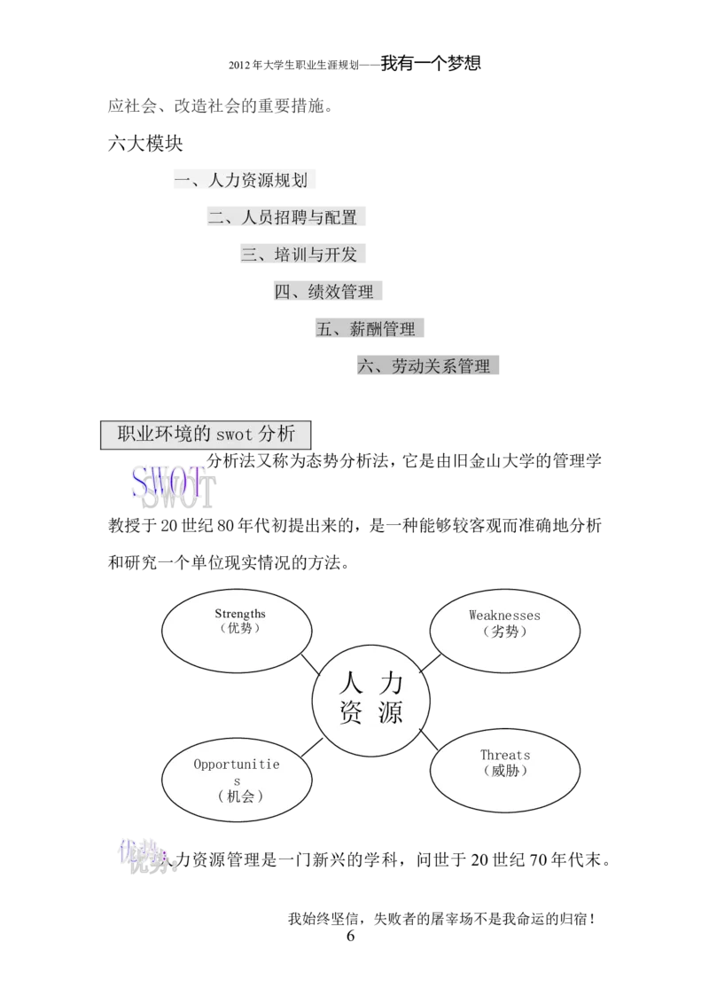 人力资源管理专业职业生涯规划_E6-职业规划_42人力资源专业
