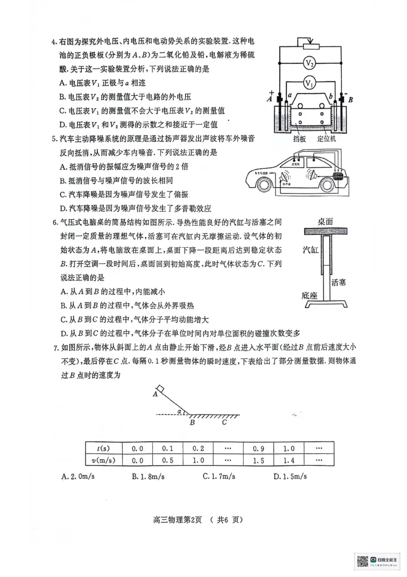 2024届江苏省南京市盐城市高三下学期第一次模拟考试物理试卷(1)_2024年3月_013月合集_2024届江苏省盐城市、南京市高三第一次模拟考试