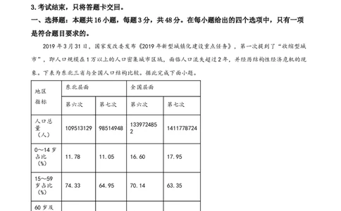 精品解析：2024届辽宁省葫芦岛市高三下学期第二次模拟考试地理试题（原卷版）_2024年6月(1)_01按日期_01号_2024届辽宁省葫芦岛市高三下学期第二次模拟考试