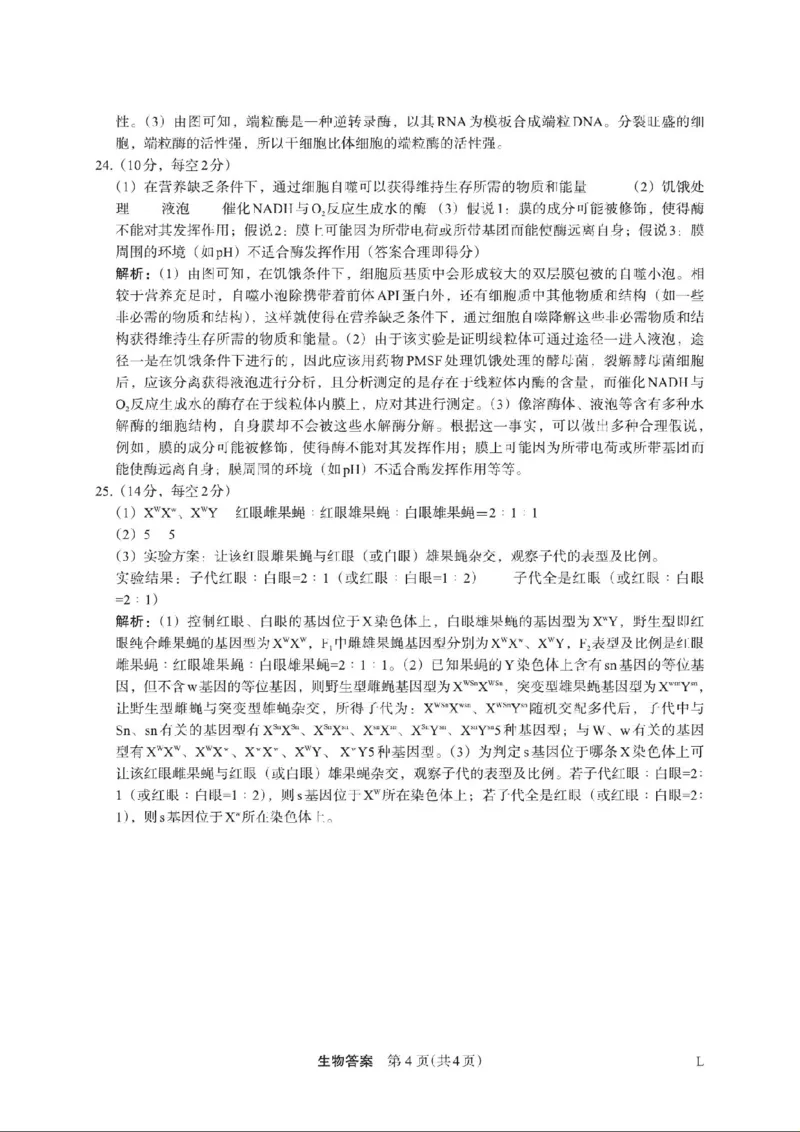 生物答案(1)_2023年10月_0210月合集_2024届陕西省菁师联盟高三10月质量监测考试_陕西省菁师联盟2024届高三10月质量监测考试生物