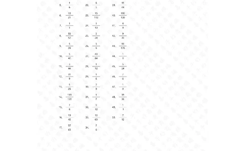 分数减法第21-50篇答案_编码0121-6年级数学口算计算_口算题（适合5年级）_分数-减法（200篇）_（分数）减法高级（100篇）