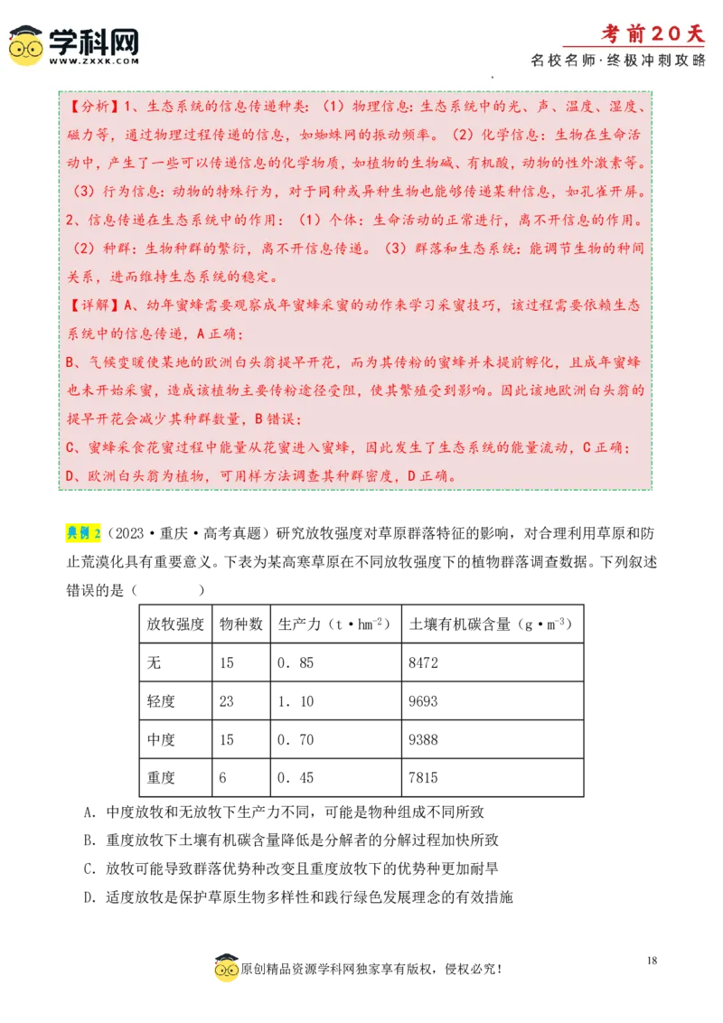 生物（三）-2024年高考考前20天终极冲刺攻略_2024高考押题卷_62024学科网全系列_20学科网高考考前终极攻略_生物-2024年高考考前20天终极冲刺攻略