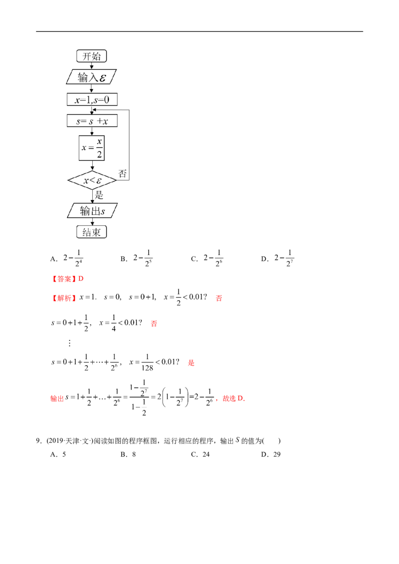 专题16算法初步（解析版）_赠送：2008-2024全套高考真题_高考数学真题_送高考数学五年真题(2019-2023)分项汇编（全国通用）
