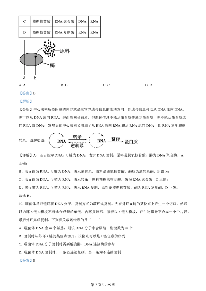陕西金科联考高三上（开学考）-生物试题+答案(1)_2023年9月_029月合集_2024届山西省金科大联考高三上学期开学检测