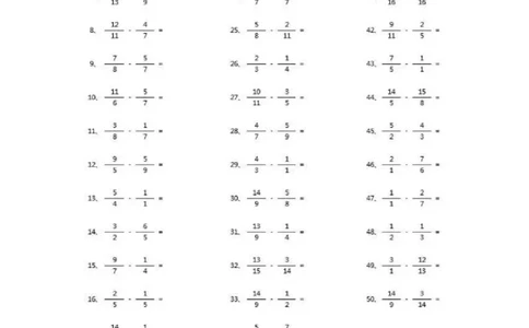 分数减法第51~70篇（高级）_编码0121-6年级数学口算计算_口算题（适合5年级）_分数-减法（200篇）_（分数）减法高级（100篇）