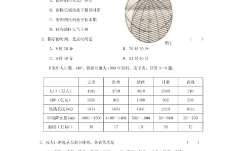 2001年福建高考文科综合真题及答案(图片版)_赠送：2008-2024全套高考真题_高考地理真题_旧1990-2007&middot;高考地理真题_1990-2007&middot;高考地理真题&middot;PDF_福建