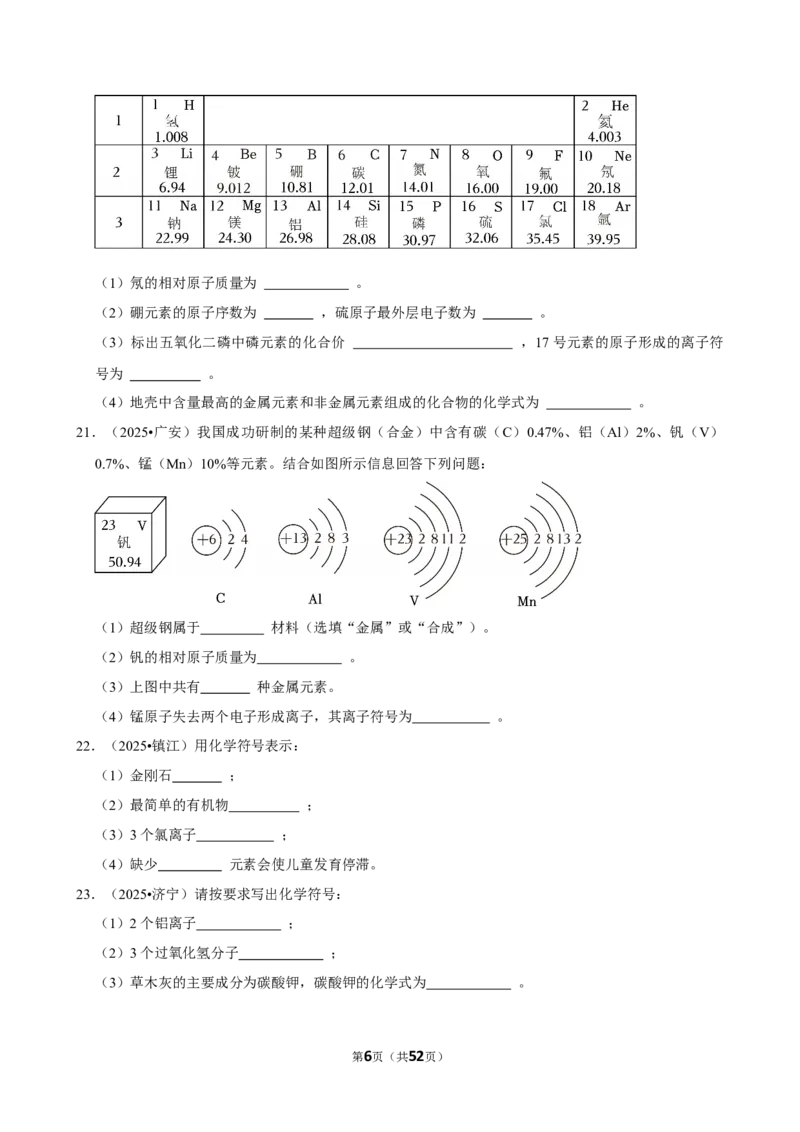 2026年中考化学常考考点专题之物质的组成_162026年中考七科常考考点专题资料_005中考化学常考考点专题