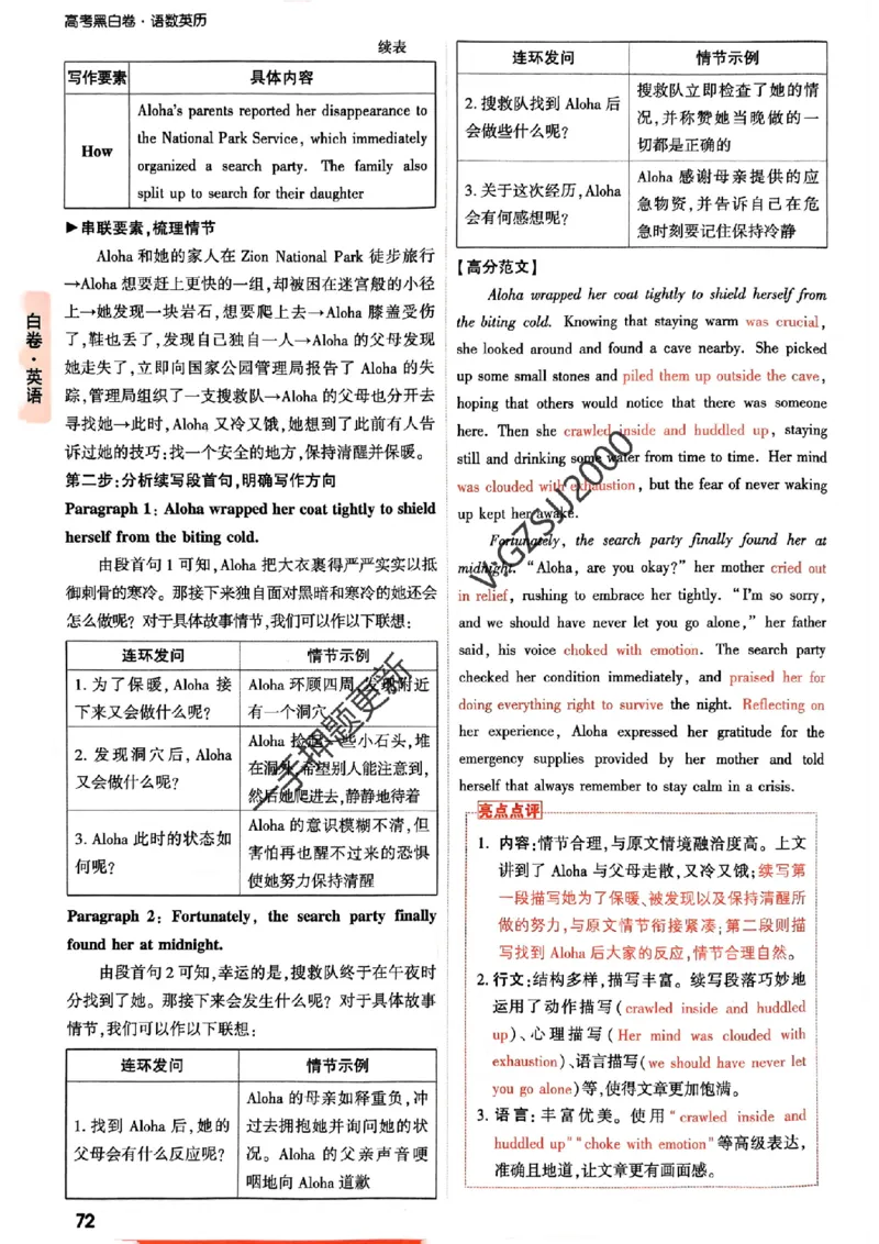 白卷英语评分标准及详解详析_2024高考押题卷_32024腾远黑白卷_2024腾远高考黑白卷（新课标卷）_白卷答案