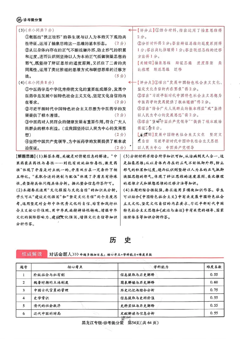 王后雄高考押题预测卷2024黑龙江专版-政治答案_2024高考押题卷_22024王hou雄_（新高考）2024王后雄押题预测卷（分科版）_7.政治