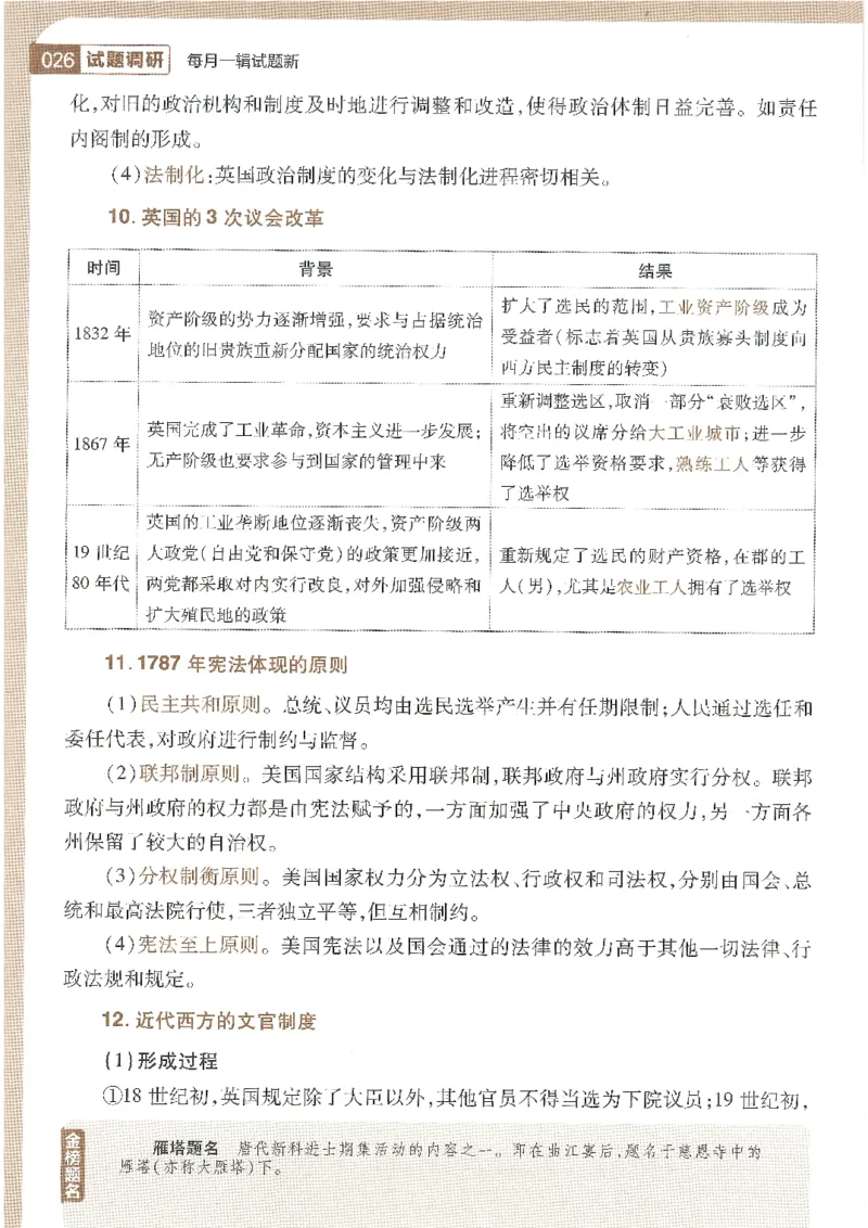 试题调研第十辑历史_2023高考押题卷_试题调研8910期考前推荐看的三期_试题调研第十期考前抢分必备_试题调研第十辑