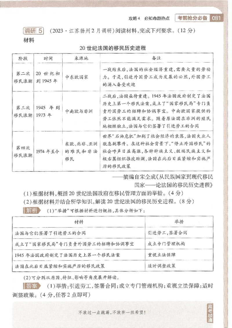 试题调研第十辑历史_2023高考押题卷_试题调研8910期考前推荐看的三期_试题调研第十期考前抢分必备_试题调研第十辑