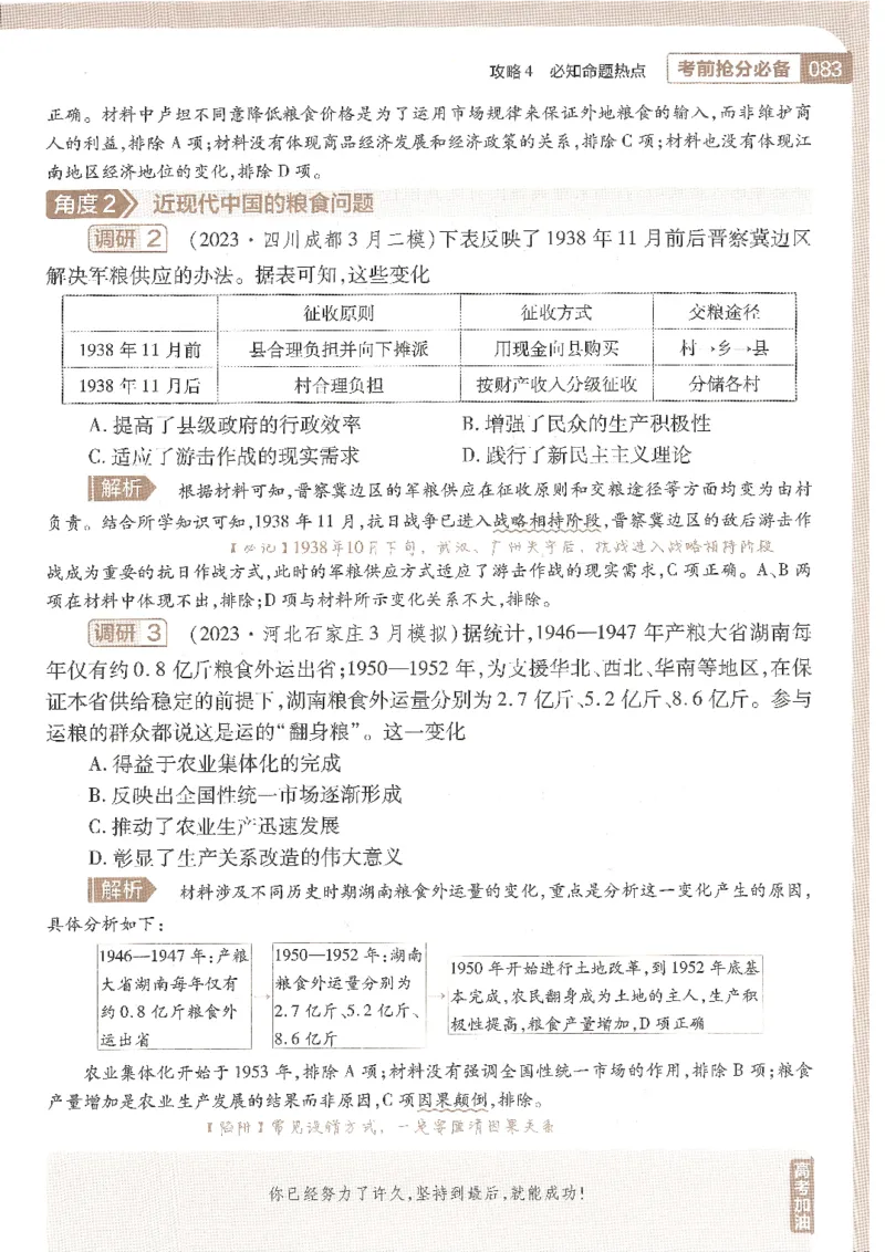 试题调研第十辑历史_2023高考押题卷_试题调研8910期考前推荐看的三期_试题调研第十期考前抢分必备_试题调研第十辑