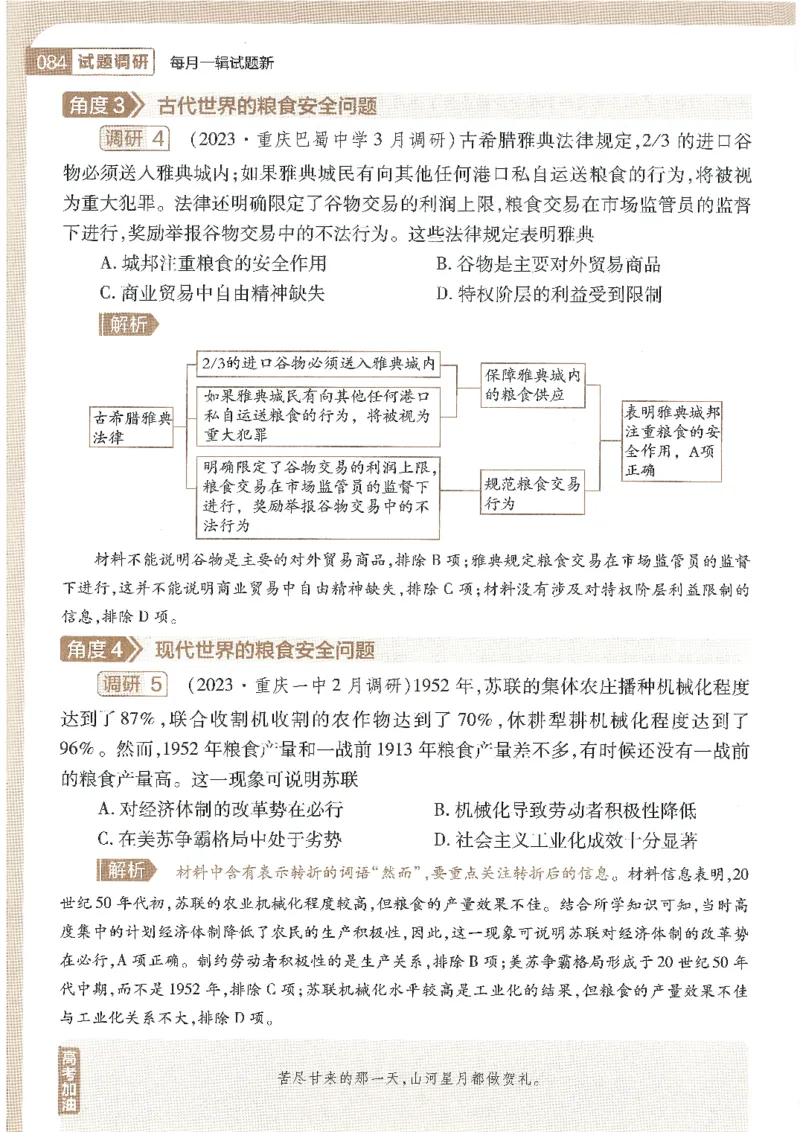 试题调研第十辑历史_2023高考押题卷_试题调研8910期考前推荐看的三期_试题调研第十期考前抢分必备_试题调研第十辑