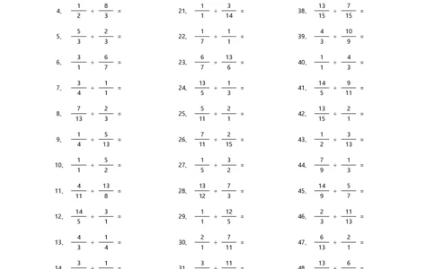 分数除法第1-20篇_编码0121-6年级数学口算计算_口算题（适合6年级）(1)_分数-除法（200篇）_（分数）除法高级（100篇）