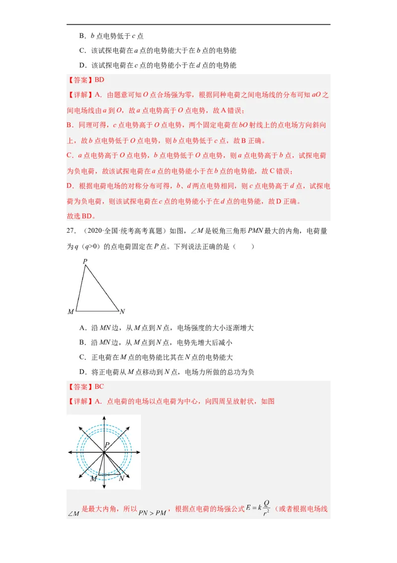专题07电场(解析版)_赠送：2008-2024全套高考真题_高考物理真题_送高考物理五年真题(2019-2023)分项汇编（全国通用）