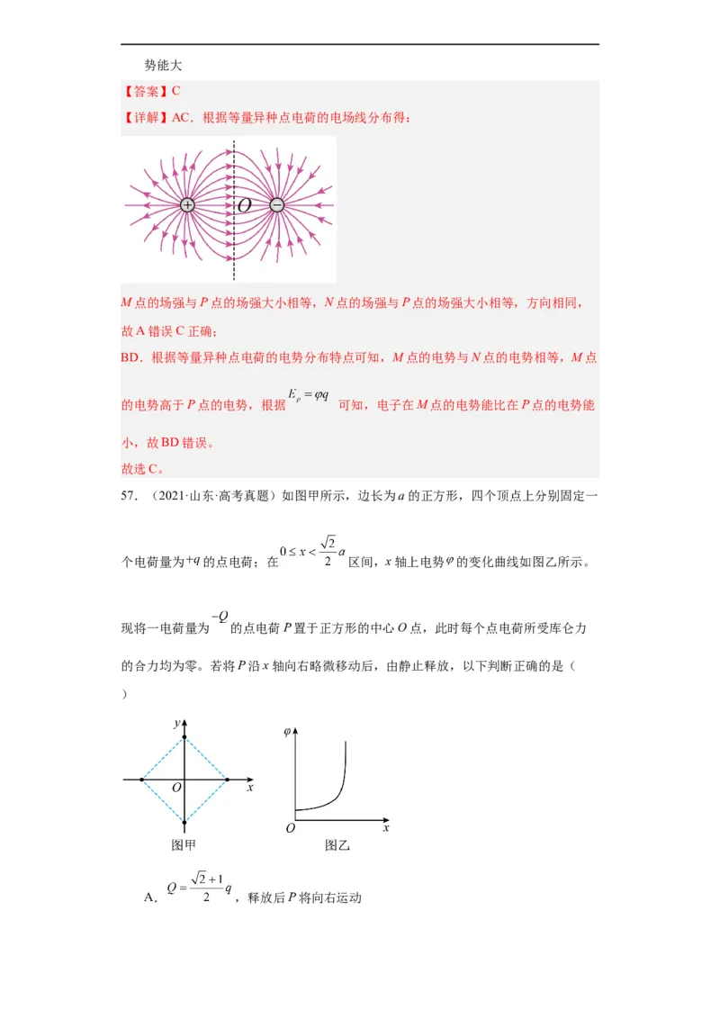 专题07电场(解析版)_赠送：2008-2024全套高考真题_高考物理真题_送高考物理五年真题(2019-2023)分项汇编（全国通用）