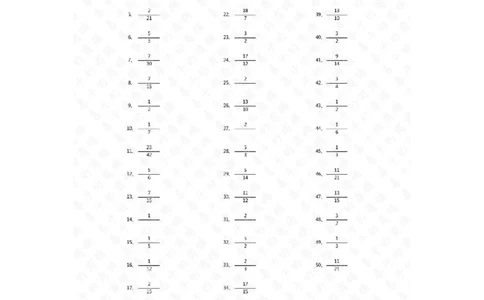 分数减法第1~20篇（初级）答案_编码0121-6年级数学口算计算_口算题（适合5年级）_分数-减法（200篇）_（分数）减法初级（100篇）