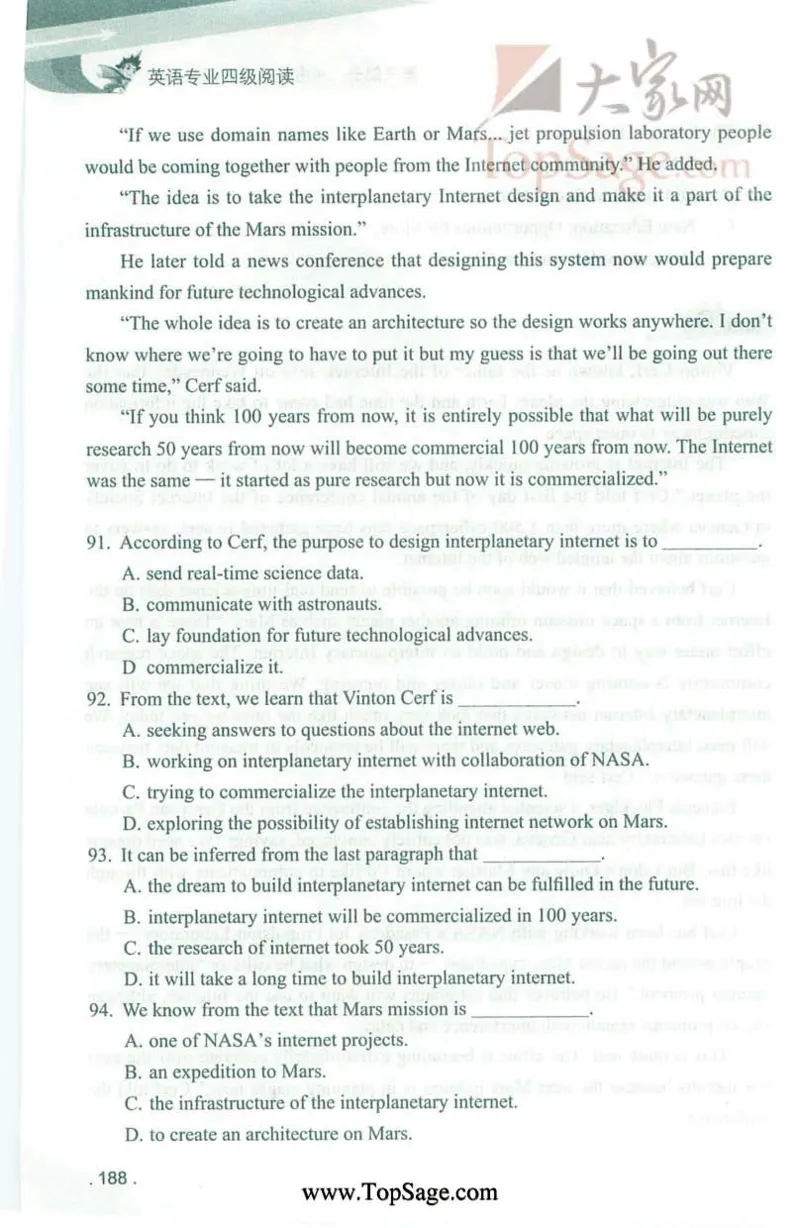 冲击波专业4级阅读_2025专四专八真题及备考资料_2009-2024专四真题+备考资料_2024专四备考资料合辑（电子书）_24专四阅读_2024冲击波系列专四阅读
